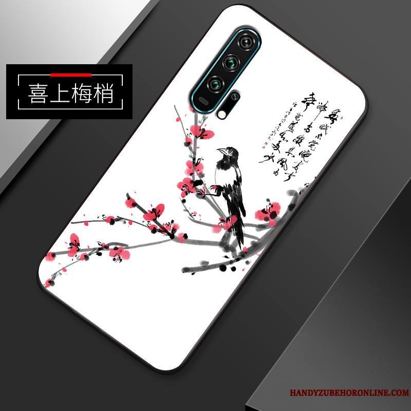 Honor 20 Pro Coque Créatif Fluide Doux Incassable Délavé En Daim Très Mince Téléphone Portable Étui