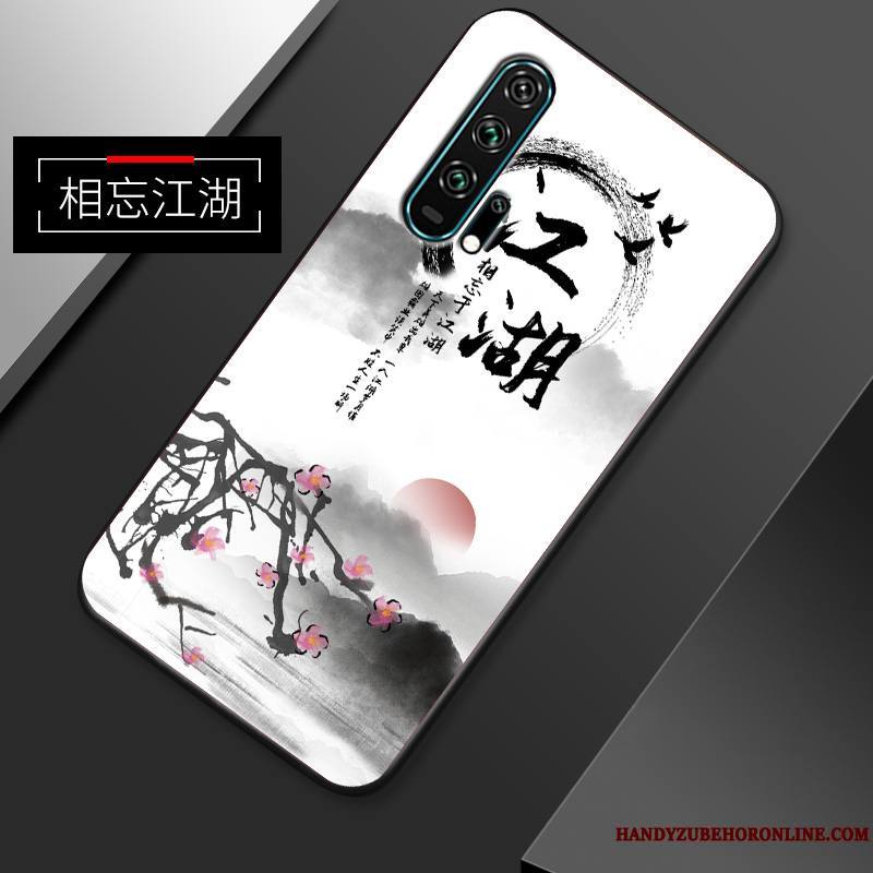 Honor 20 Pro Coque Créatif Fluide Doux Incassable Délavé En Daim Très Mince Téléphone Portable Étui