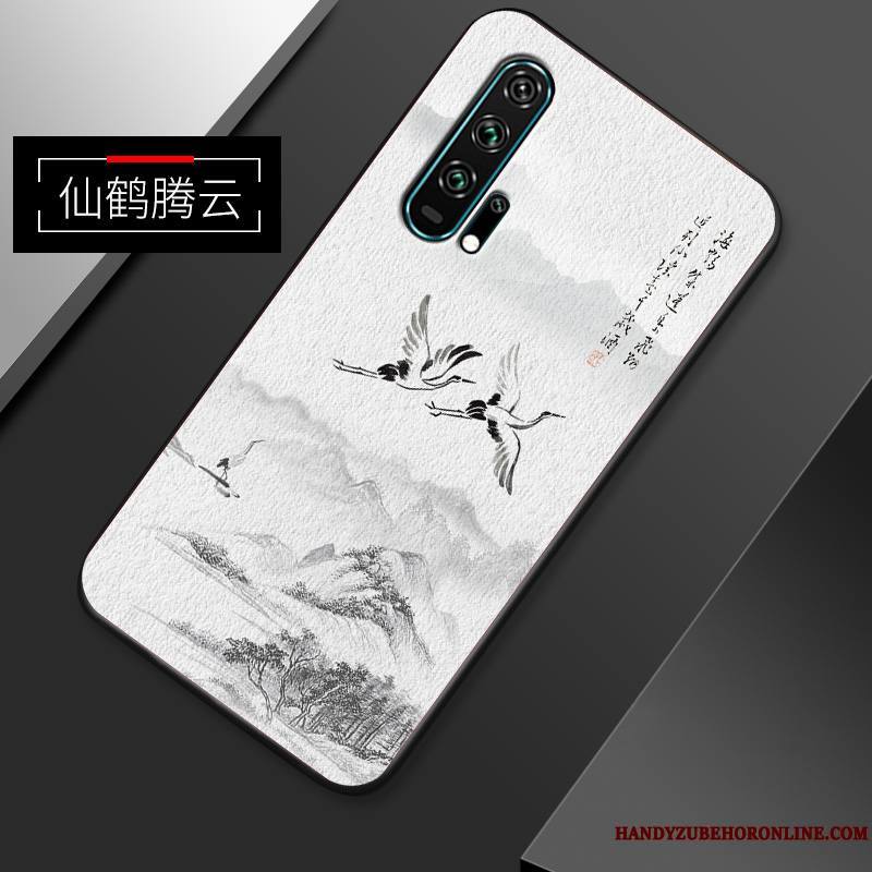 Honor 20 Pro Coque Créatif Fluide Doux Incassable Délavé En Daim Très Mince Téléphone Portable Étui