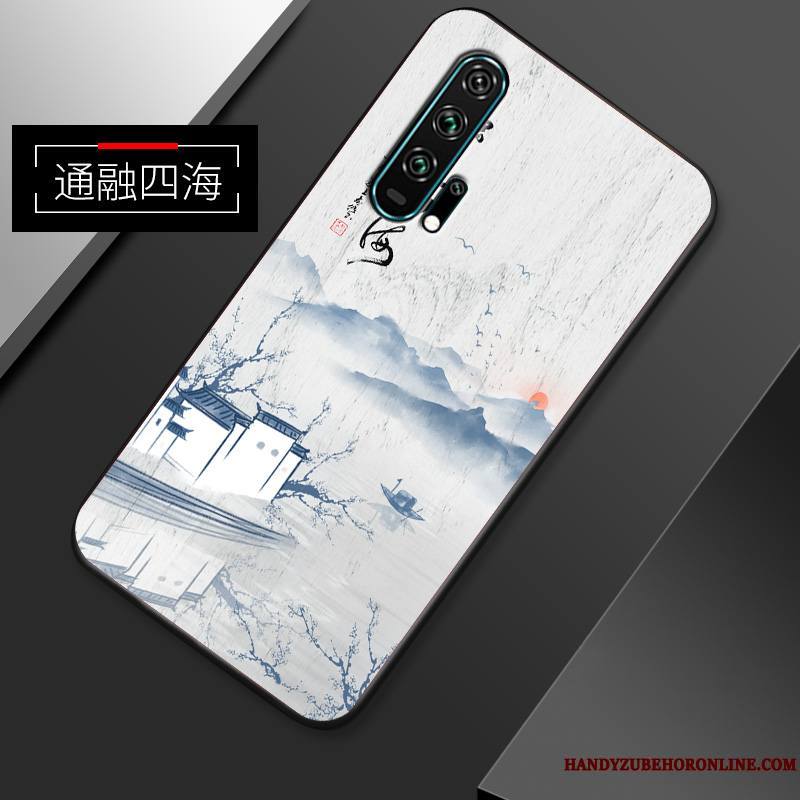 Honor 20 Pro Coque Créatif Fluide Doux Incassable Délavé En Daim Très Mince Téléphone Portable Étui