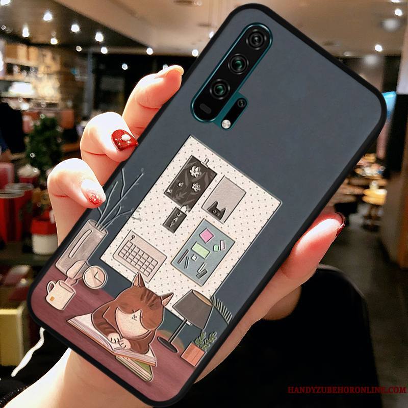 Honor 20 Pro Coque Marque De Tendance Jeunesse Personnalité Charmant Chat Fluide Doux Incassable