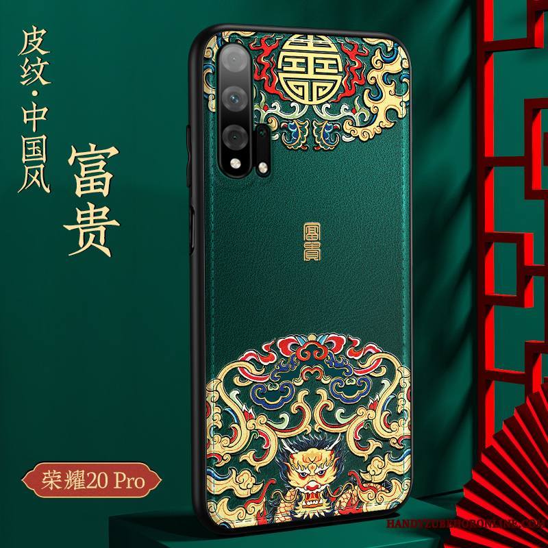 Honor 20 Pro Coque Très Mince Tendance Cuir Protection Vintage Jeunesse Étui