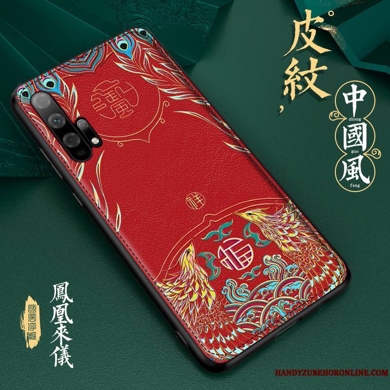 Honor 20 Pro Coque Très Mince Tendance Cuir Protection Vintage Jeunesse Étui