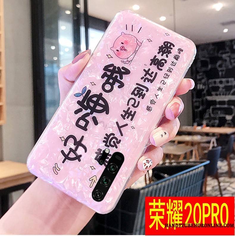 Honor 20 Pro Silicone Net Rouge Dessin Animé Coque Modèle De Mot Coquille Personnalité