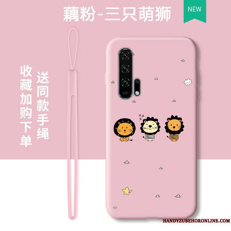 Honor 20 Pro Silicone Tout Compris Coque De Téléphone Dessin Animé Légère Protection Net Rouge