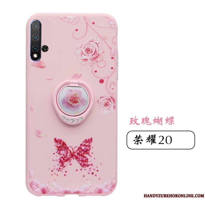 Honor 20 Protection Très Mince Support Coque Silicone Marque De Tendance Anneau