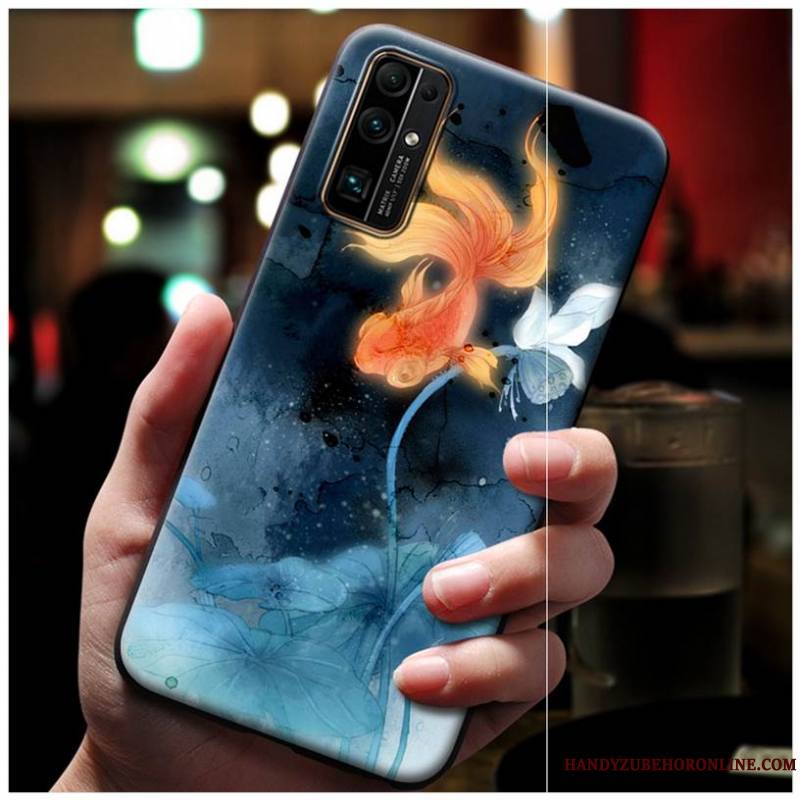 Honor 30 Ciel Étoilé Étui Coque De Téléphone Gaufrage Incassable Silicone Bleu