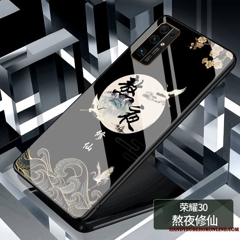 Honor 30 Coque Miroir Incassable Personnalisé Très Mince Étui Bleu Marque De Tendance