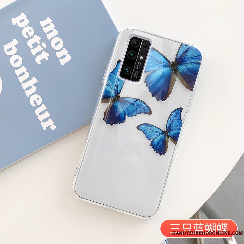 Honor 30 Créatif Transparent Coque De Téléphone Silicone Amoureux Bleu