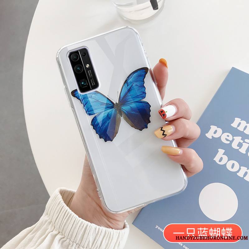 Honor 30 Créatif Transparent Coque De Téléphone Silicone Amoureux Bleu