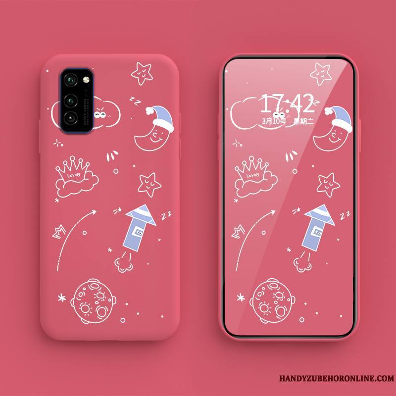 Honor 30 Pro Coque Créatif Vert Net Rouge Dessin Animé Tout Compris Charmant Étui