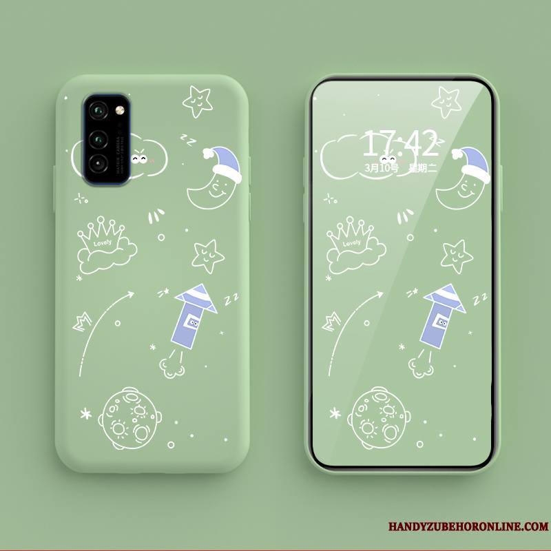 Honor 30 Pro Coque Créatif Vert Net Rouge Dessin Animé Tout Compris Charmant Étui