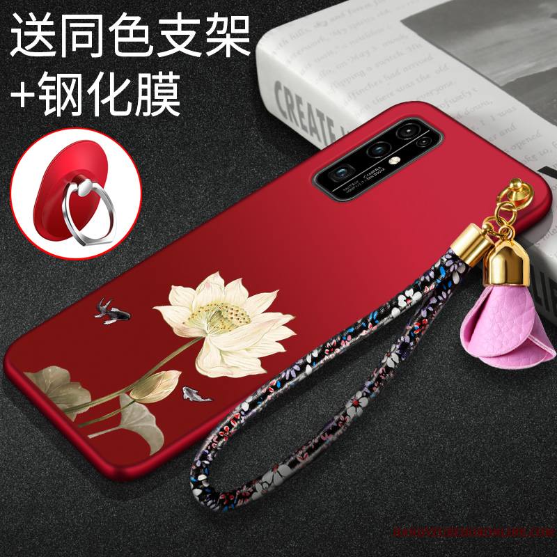 Honor 30 Rouge Coque De Téléphone Protection Légère Fluide Doux
