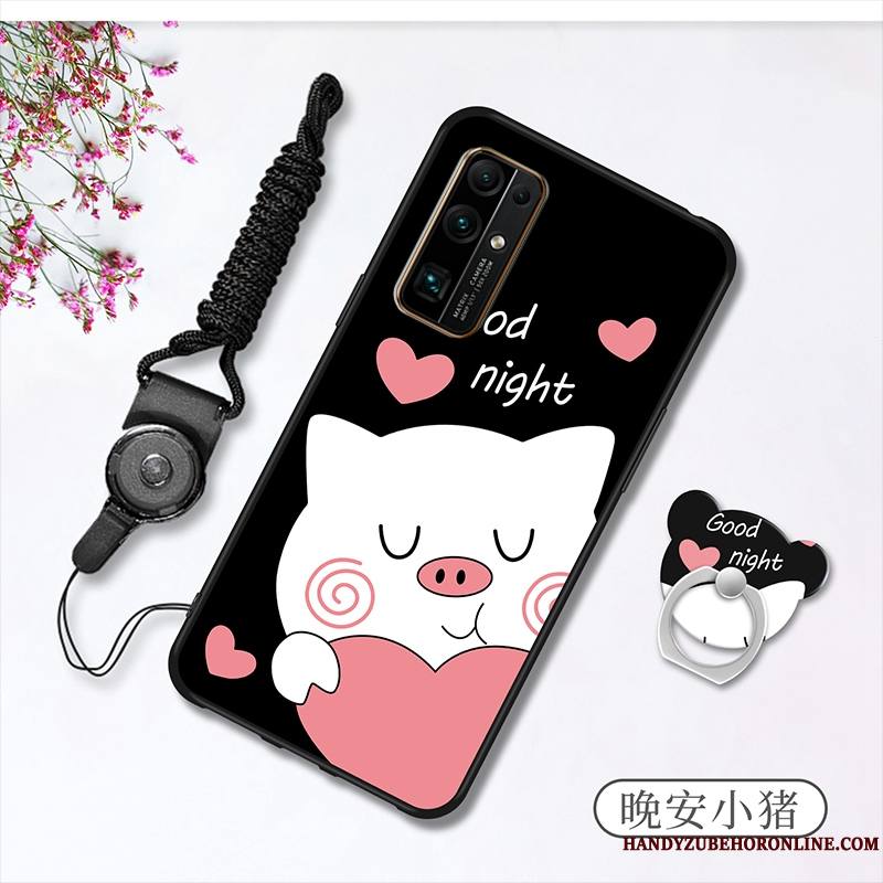 Honor 30 Silicone Fluide Doux Blanc Frais Dessin Animé Étui Coque De Téléphone