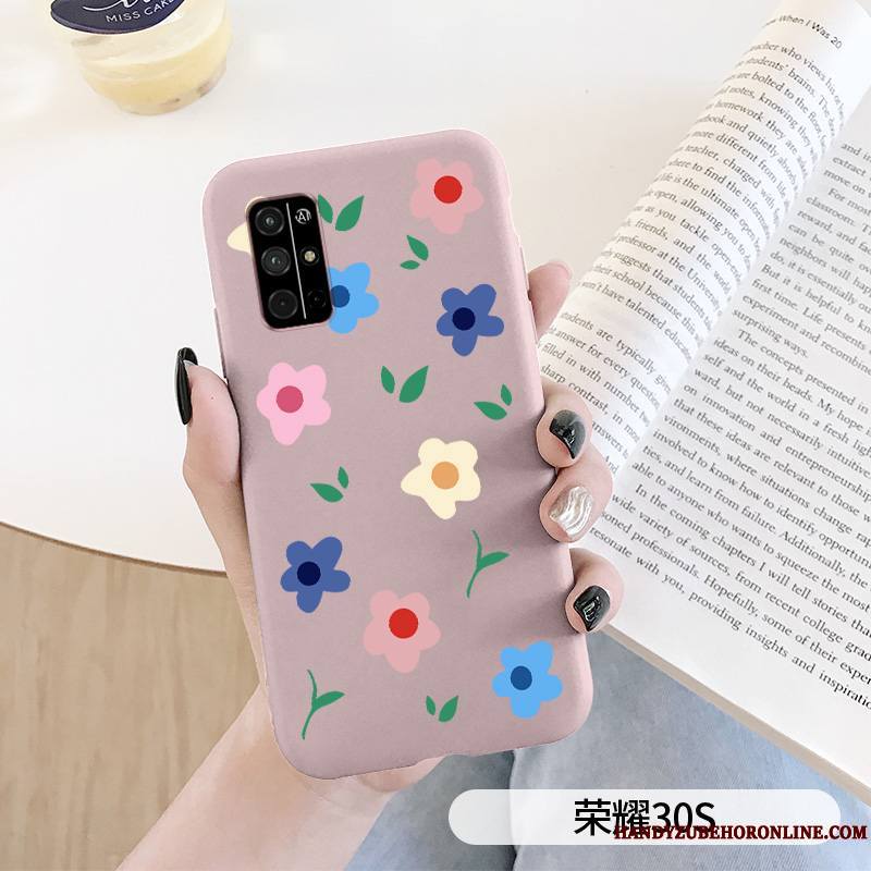 Honor 30s Coque Incassable Silicone Rose Nouveau Frais Petit Créatif