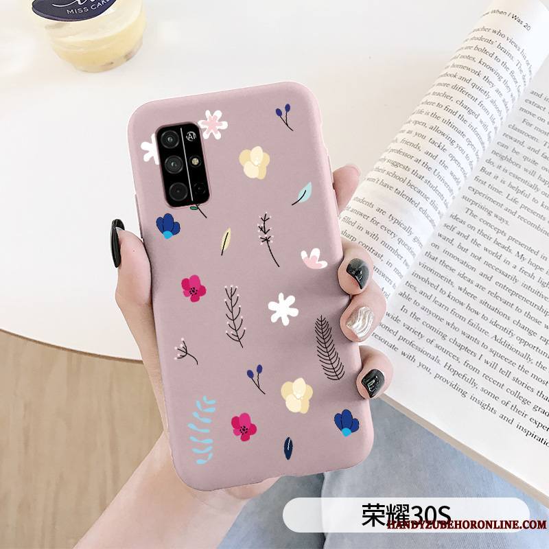 Honor 30s Coque Incassable Silicone Rose Nouveau Frais Petit Créatif