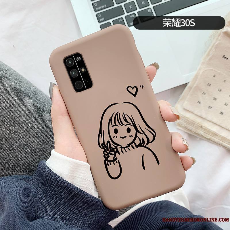 Honor 30s Coque Incassable Étui Tendance Silicone Amoureux Gris Protection