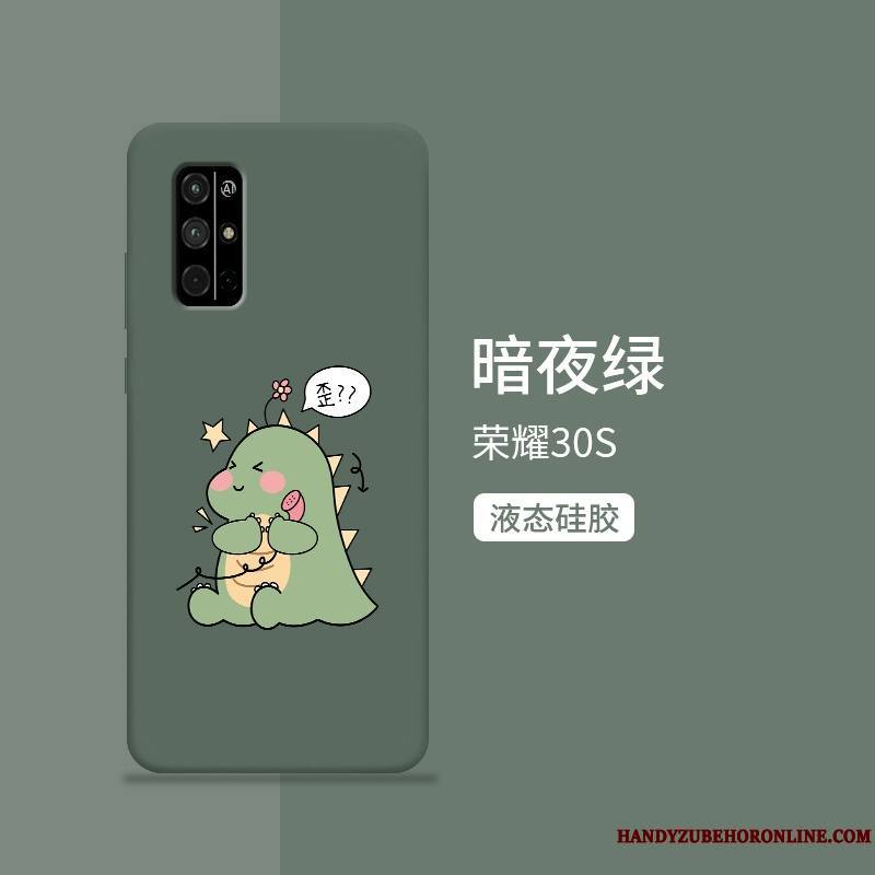 Honor 30s Coque Étui Incassable Dragon Vert Silicone Personnalité Charmant