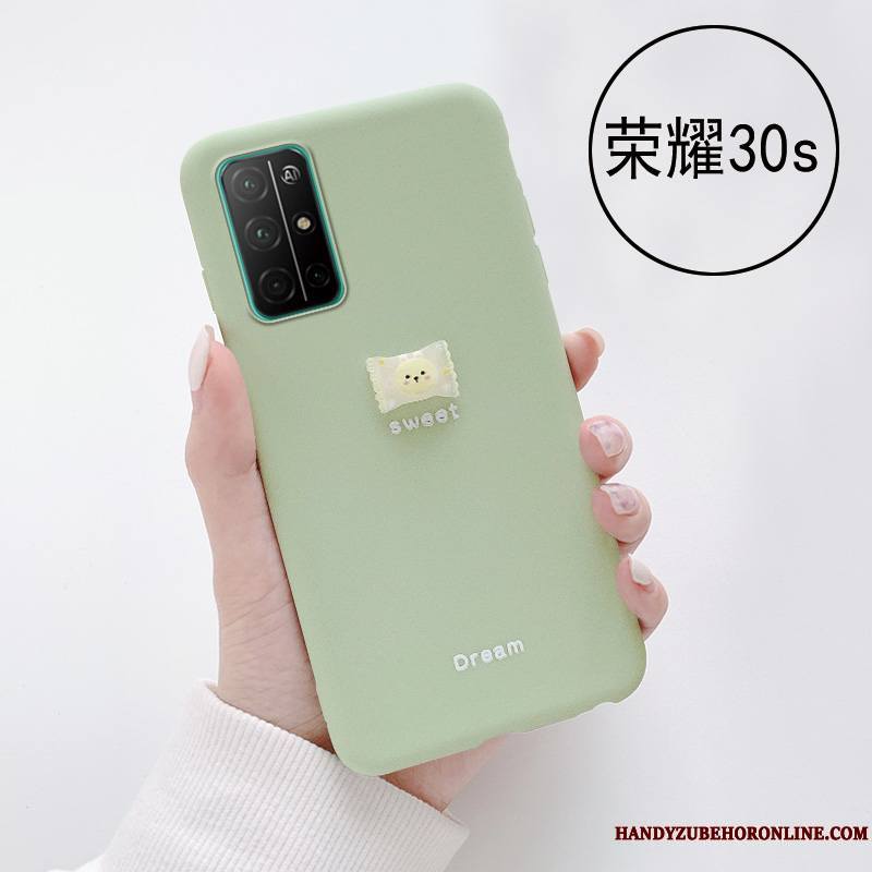 Honor 30s Frais Simple Coque De Téléphone Étui Mini Silicone Vert