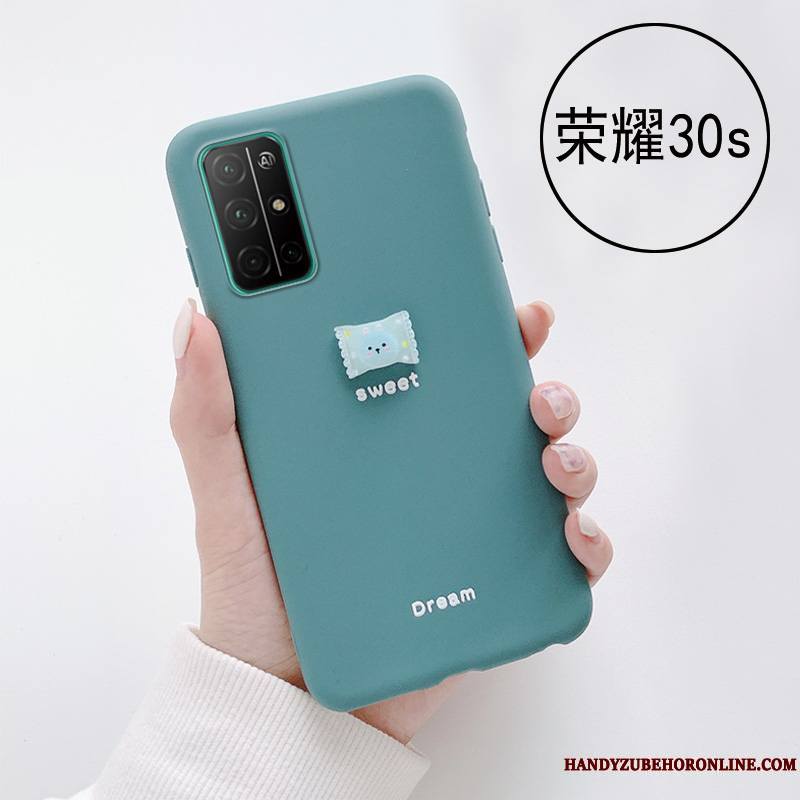 Honor 30s Frais Simple Coque De Téléphone Étui Mini Silicone Vert