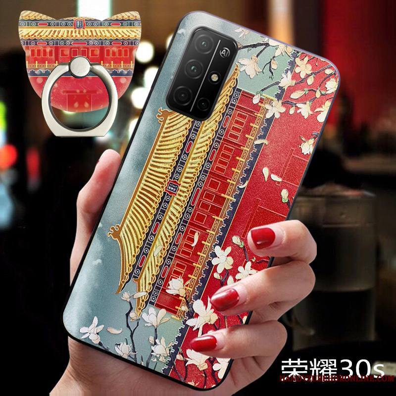 Honor 30s Rouge Tout Compris Coque De Téléphone Silicone Net Rouge Très Mince Vintage