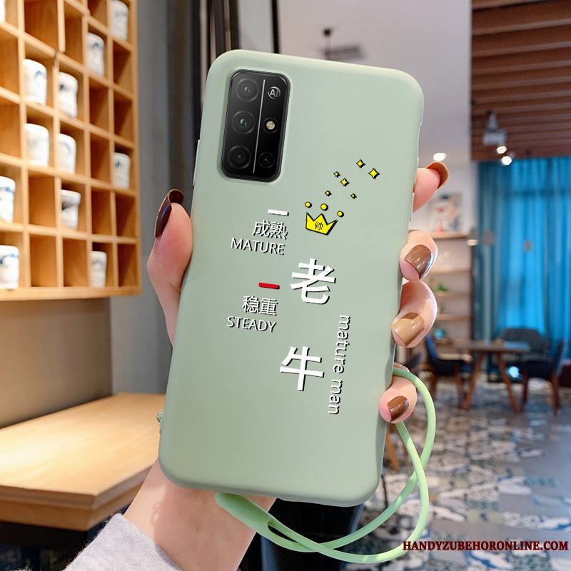 Honor 30s Très Mince Silicone Dessin Animé Bovins Coque De Téléphone Tout Compris Vert