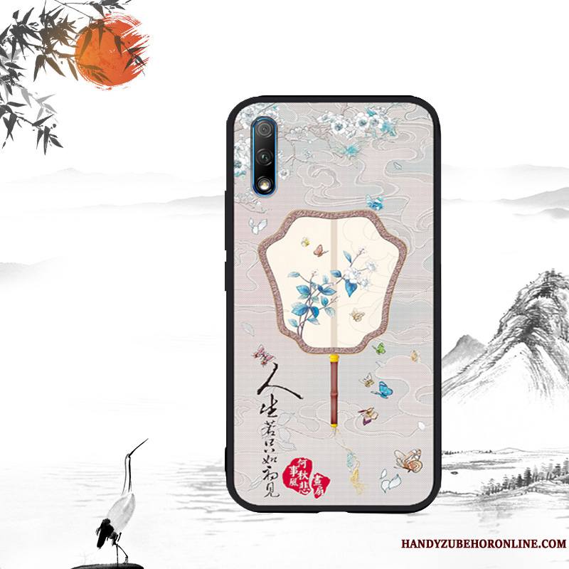 Honor 9x Coque Personnalité Tout Compris Gaufrage Personnalisé Style Chinois Vintage Fluide Doux