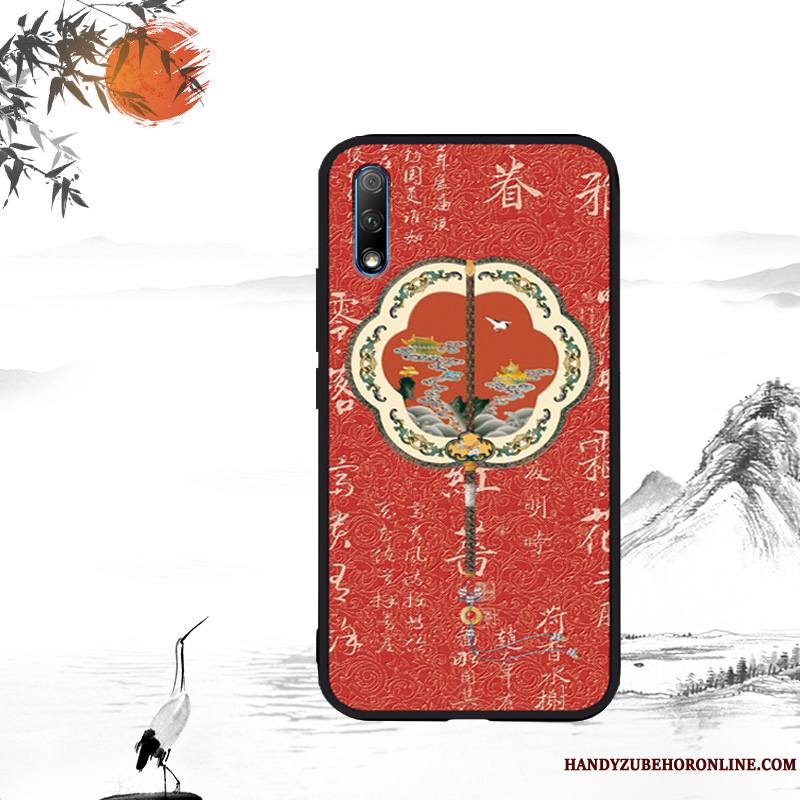 Honor 9x Coque Personnalité Tout Compris Gaufrage Personnalisé Style Chinois Vintage Fluide Doux