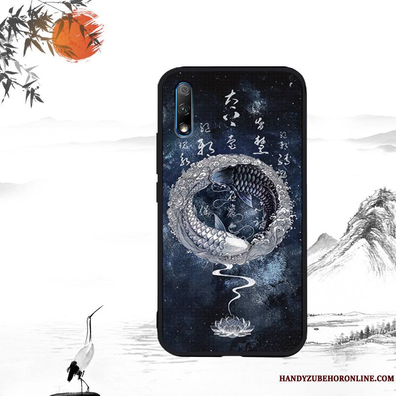 Honor 9x Coque Personnalité Tout Compris Gaufrage Personnalisé Style Chinois Vintage Fluide Doux