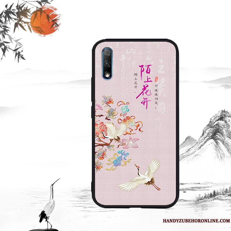 Honor 9x Coque Personnalité Tout Compris Gaufrage Personnalisé Style Chinois Vintage Fluide Doux