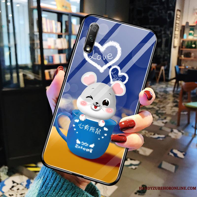 Honor 9x Coque Protection Délavé En Daim Étui Cœur Difficile Tout Compris Tendance