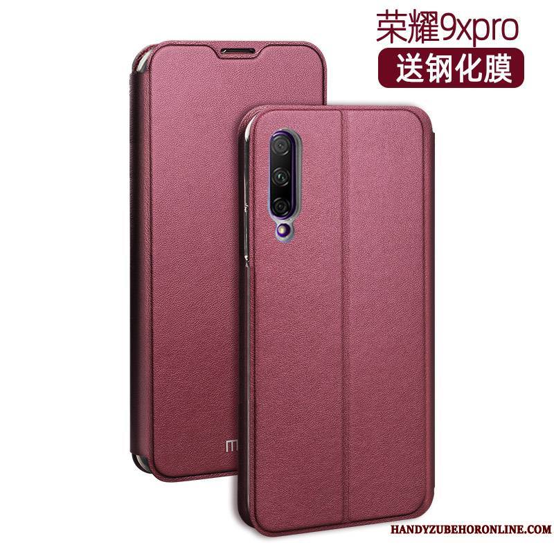 Honor 9x Pro Clamshell Étui En Cuir Coque Luxe Fluide Doux Protection Très Mince