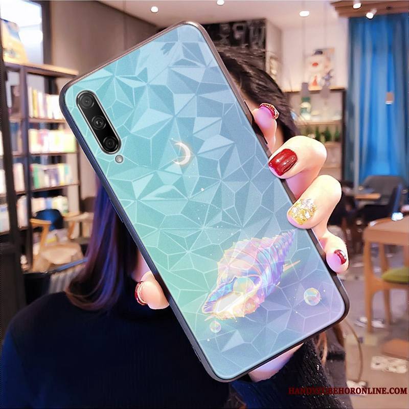 Honor 9x Pro Modèle Fleurie Cœur Coque Losange De Téléphone Protection Étui