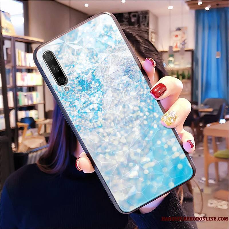 Honor 9x Pro Modèle Fleurie Cœur Coque Losange De Téléphone Protection Étui