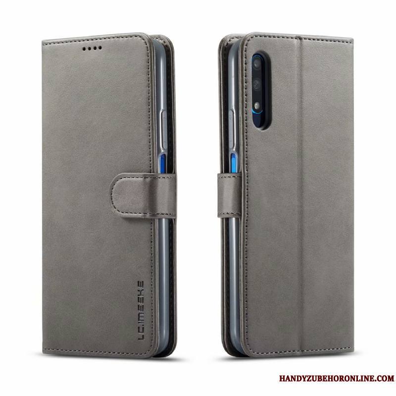 Honor 9x Tout Compris Gris Étui Étui En Cuir Incassable Clamshell Coque De Téléphone