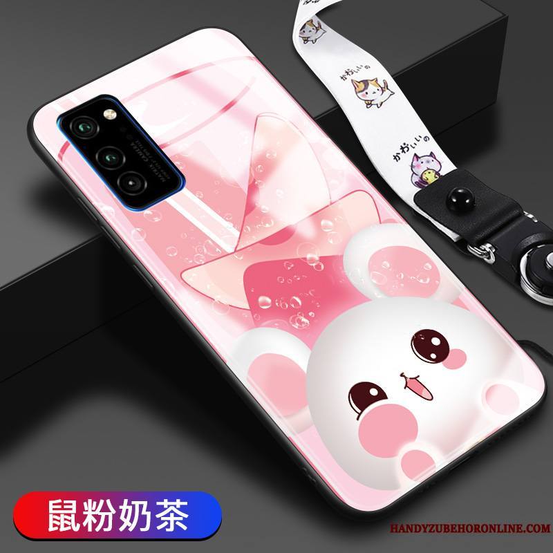 Honor View30 Charmant Rose Protection Dessin Animé Coque De Téléphone Tout Compris Fluide Doux