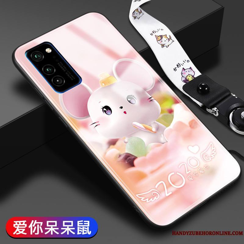 Honor View30 Charmant Rose Protection Dessin Animé Coque De Téléphone Tout Compris Fluide Doux