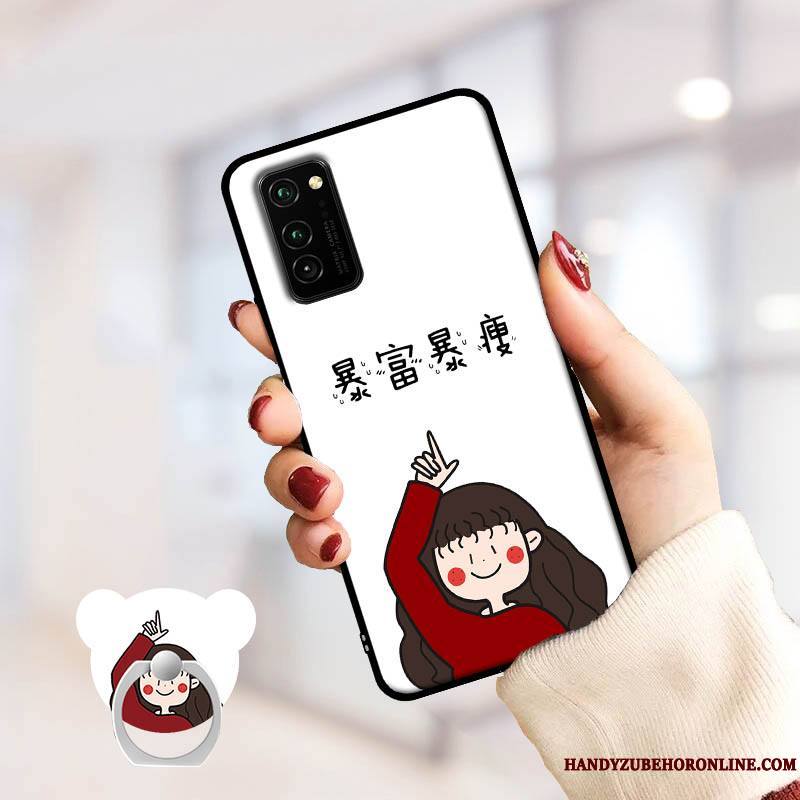 Honor View30 Coque De Téléphone Dessin Animé Tout Compris Rose Tempérer Fluide Doux Personnalité