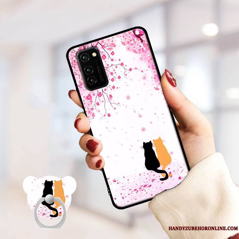 Honor View30 Coque De Téléphone Dessin Animé Tout Compris Rose Tempérer Fluide Doux Personnalité