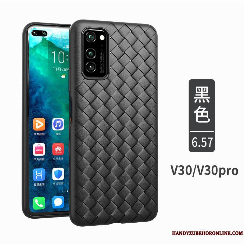 Honor View30 Coque Respirant Incassable Noir Tout Compris Tissage Marque De Tendance Silicone