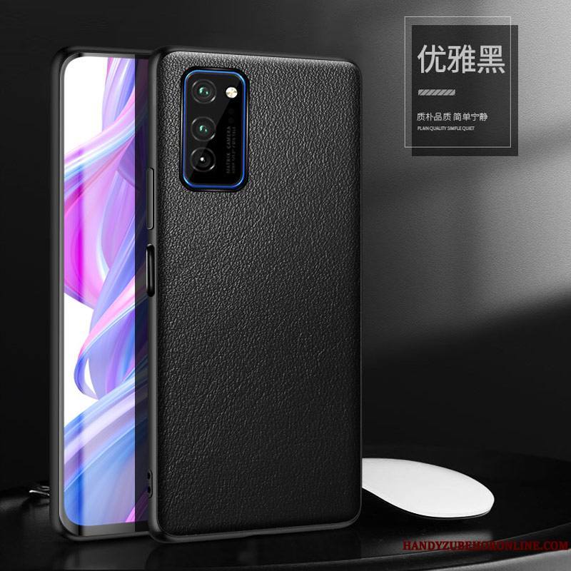 Honor View30 Coque Tout Compris Cuir Véritable Business Luxe Incassable Étui Net Rouge