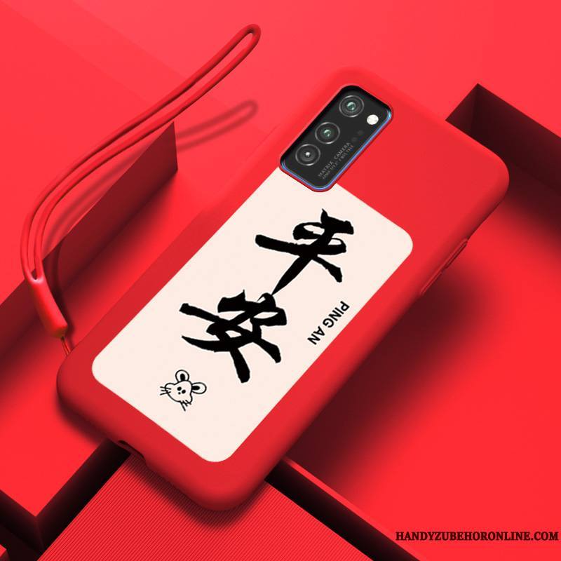 Honor View30 Net Rouge Silicone Protection Coque De Téléphone Tout Compris Marque De Tendance Incassable