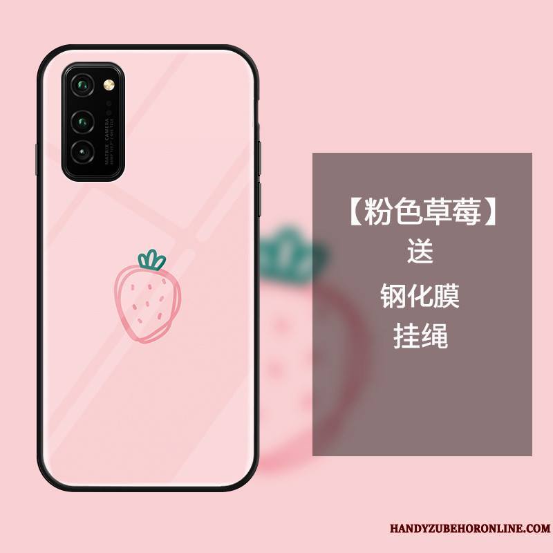 Honor View30 Pro Coque De Téléphone Marque De Tendance Bleu Rose Dessin Animé Ornements Suspendus Fraise