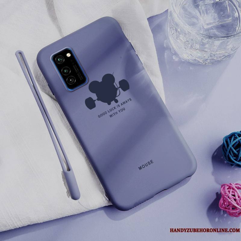 Honor View30 Pro Coque Fluide Doux Charmant Créatif Net Rouge Protection Tout Compris Bleu