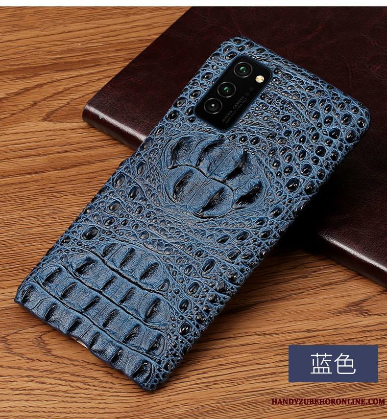 Honor View30 Pro Coque Incassable Qualité De Téléphone Kaki Cuir Véritable Téléphone Portable