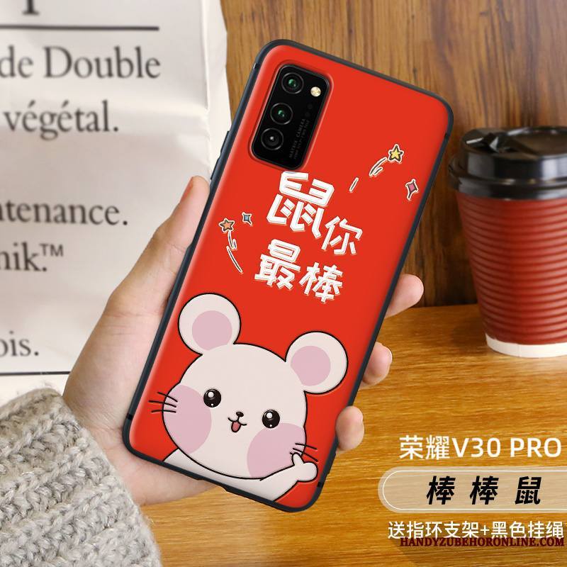 Honor View30 Pro Coque Nouveau Rat Simple Personnalité Très Mince Délavé En Daim Créatif