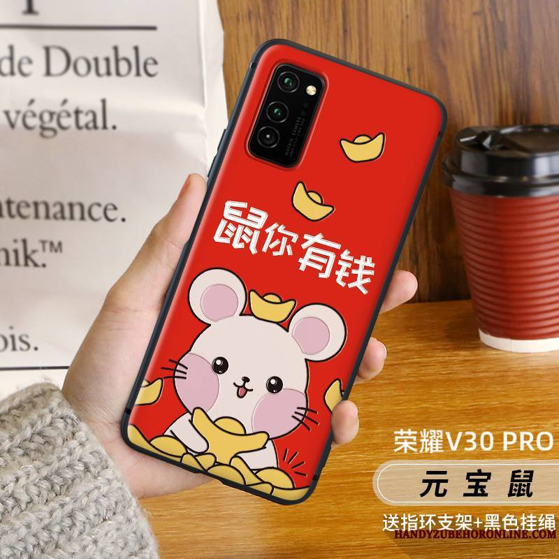 Honor View30 Pro Coque Nouveau Rat Simple Personnalité Très Mince Délavé En Daim Créatif