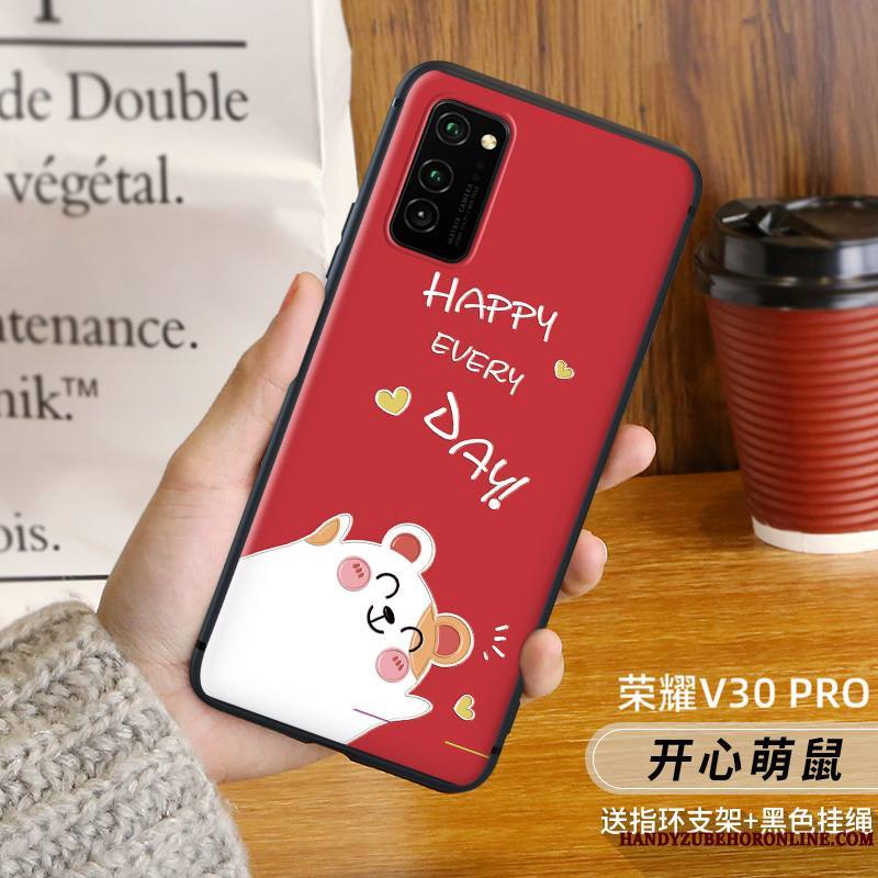 Honor View30 Pro Coque Nouveau Rat Simple Personnalité Très Mince Délavé En Daim Créatif