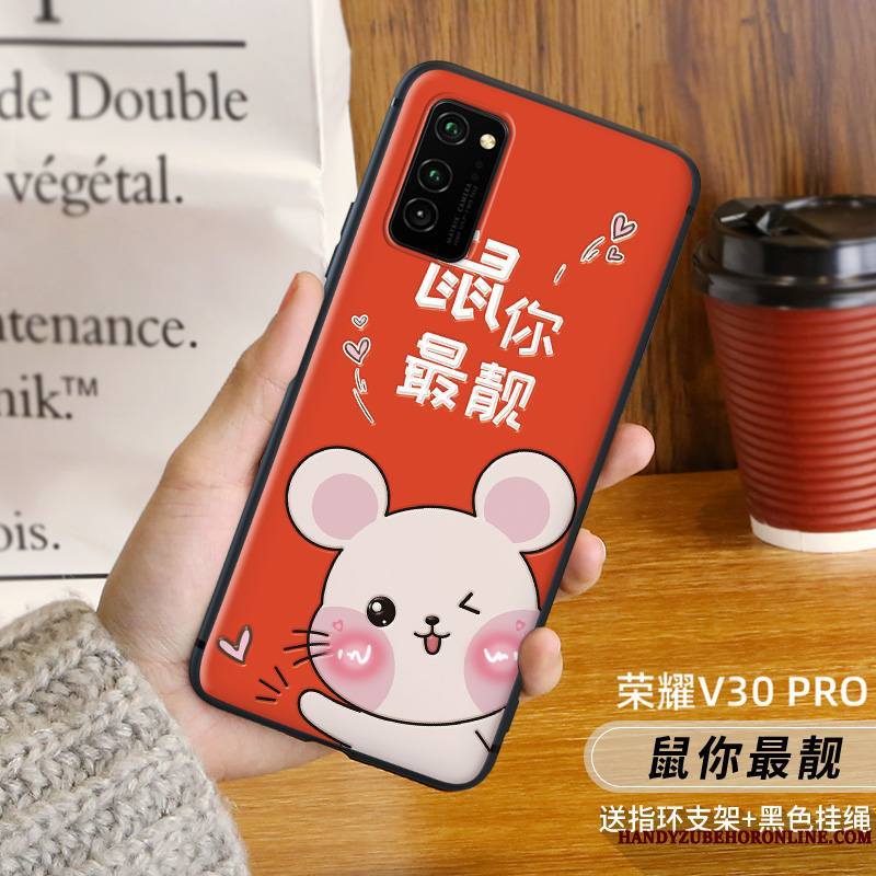 Honor View30 Pro Coque Nouveau Rat Simple Personnalité Très Mince Délavé En Daim Créatif