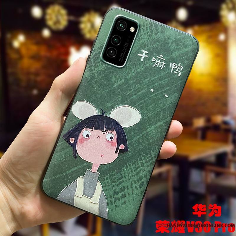 Honor View30 Pro Coque Petit Étui Dessin Animé Marque De Tendance Vert Charmant Fluide Doux